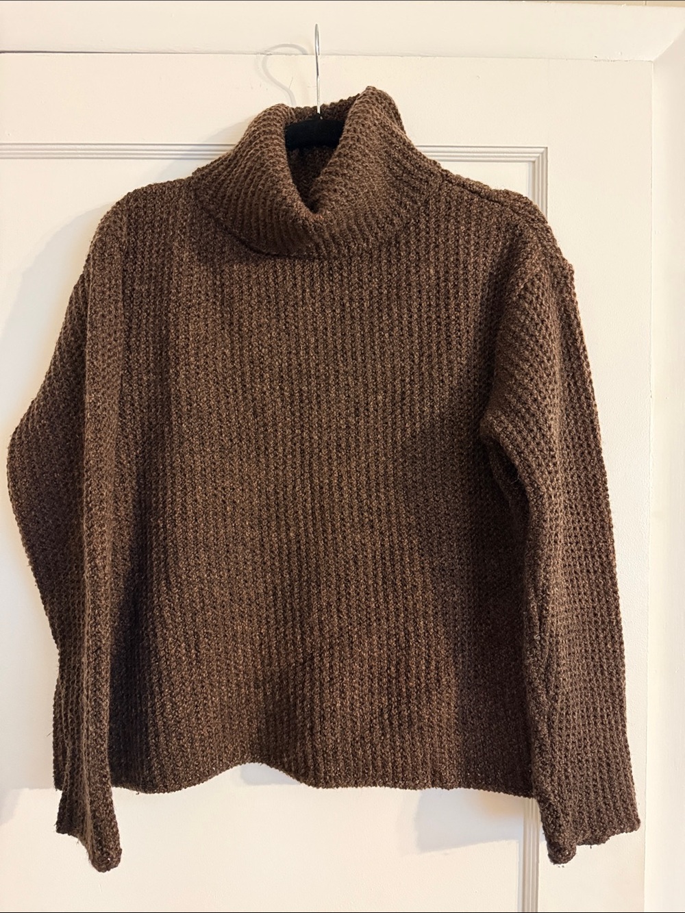 Peruvian Connection Chocolate Brown Chunky Turtleneck Sweater
